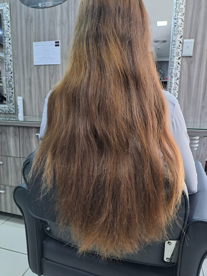 Before French blending and natural silver hair highlights
